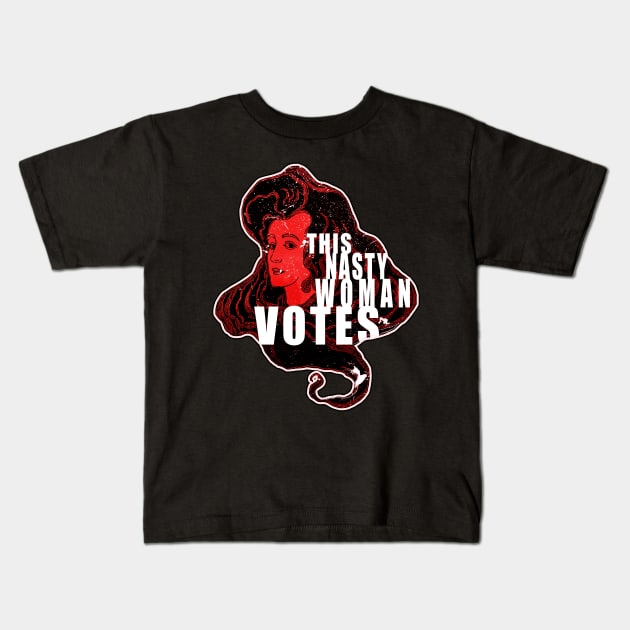 This Nasty Woman Votes Vintage Retro Red Kids T-Shirt by Glass Table Designs